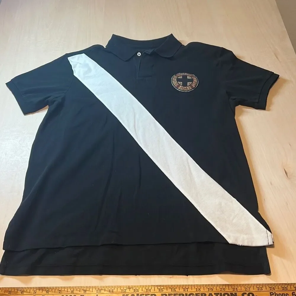 Polo Ralph Lauren Polo Shirt‎ XL Black Lifeguard Stripe RARE Vintage 90 NWT
